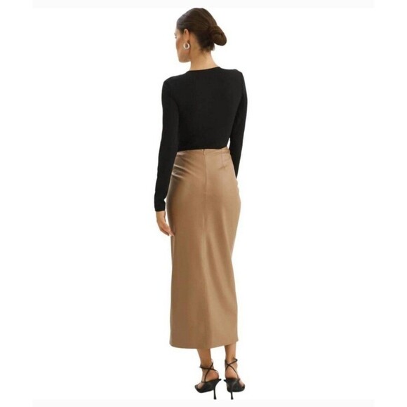 LaMarque Eileen Faux Leather Knot Midi Skirt Small - Picture 2 of 12